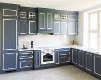 Модерн европейская стеклянная кухня Germes, ДСП 1м Вариант 1060