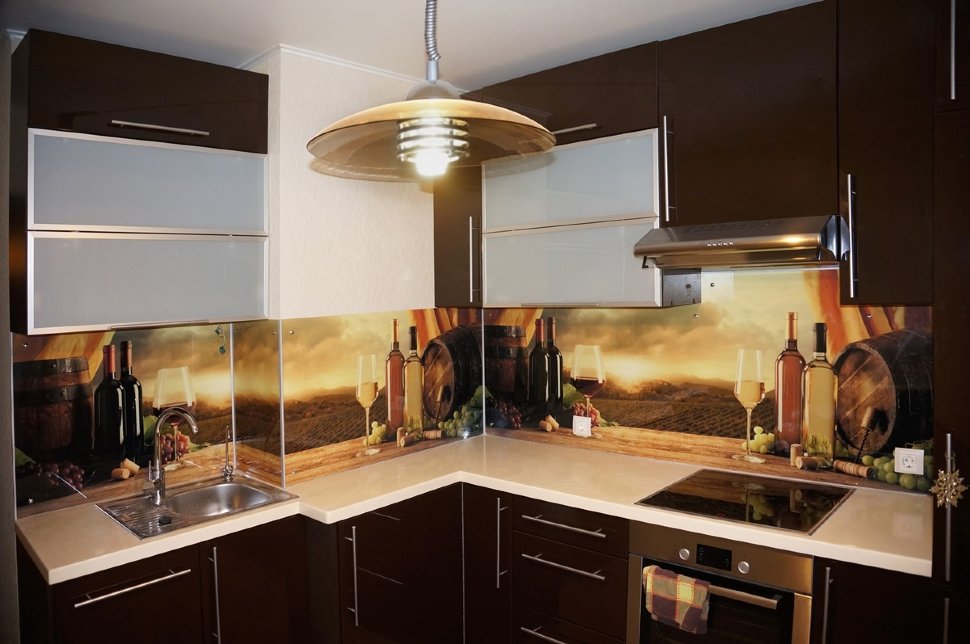 Классическая восточная стеклянная кухня Germes, ДСП 1м Вариант 747