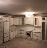 Минимализм итальянская кухня из натурального дерева Deluxe, ДСП 1м Вариант 1160