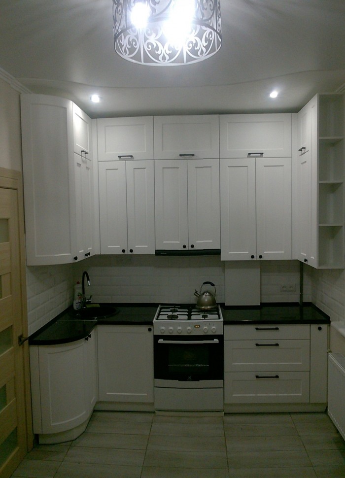 Модерн европейская стеклянная кухня Deluxe, ДСП 1м Вариант 2211