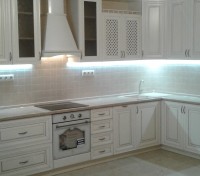 Минимализм итальянская кухня из натурального дерева Deluxe, ДСП 1м Вариант 1162