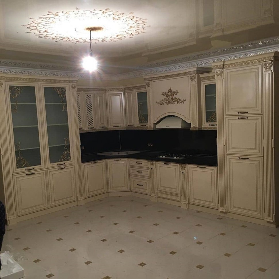 Модерн восточная деревянная кухня Deluxe, ДСП 1м Вариант 1170