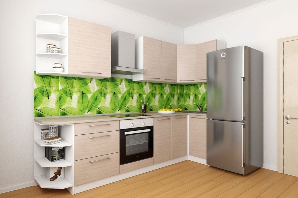 Хай-тек итальянская кухня стекло Deluxe, ДСП 1м Вариант 1996