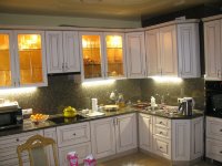 Лофт немецкая стеклянная кухня Germes, ДСП 1м Вариант 1031