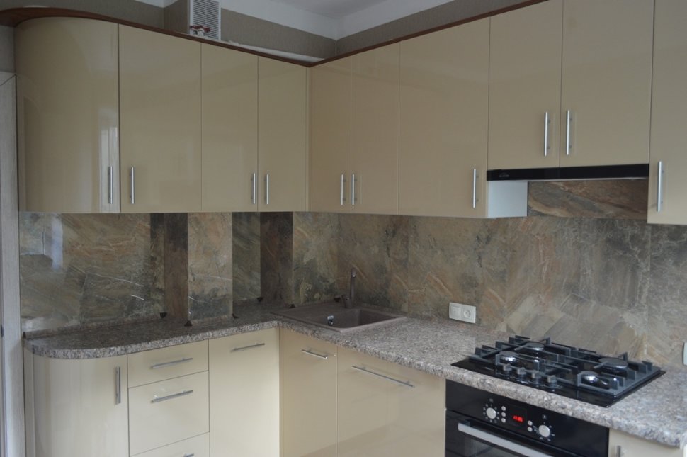 Модерн европейская стеклянная кухня Germes, ДСП 1м Вариант 807