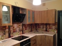 Модерн американская пластиковая кухня Deluxe, ДСП 1м Вариант 1684