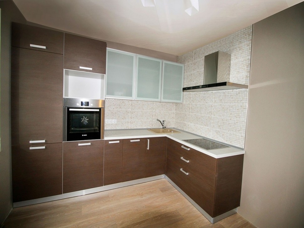 Класcика немецкая пластиковая кухня Deluxe, ДСП 1м Вариант 1588