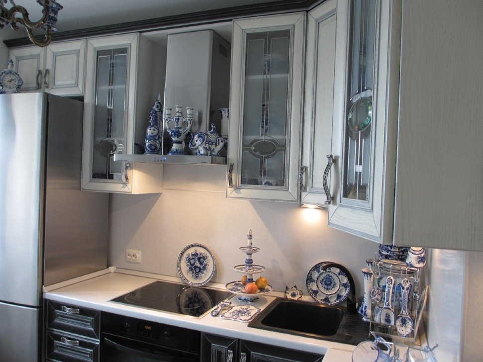 Хай-тек американская кухня стекло Germes, ДСП 1м Вариант 1094