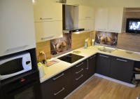 Лофт европейская кухня стекло Deluxe, ДСП 1м Вариант 1876